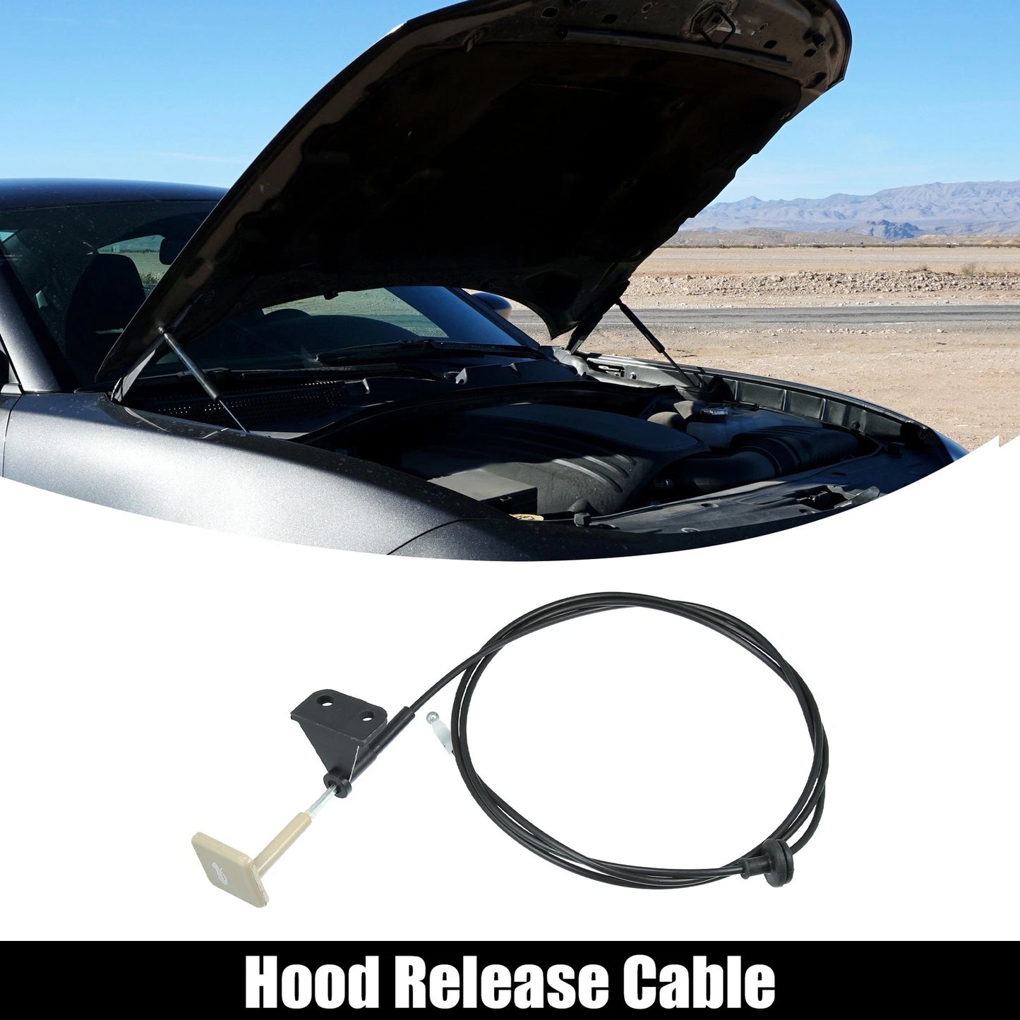 Front Hood Latch Lock Release Cable for Honda Civic (2006-2011) Beige