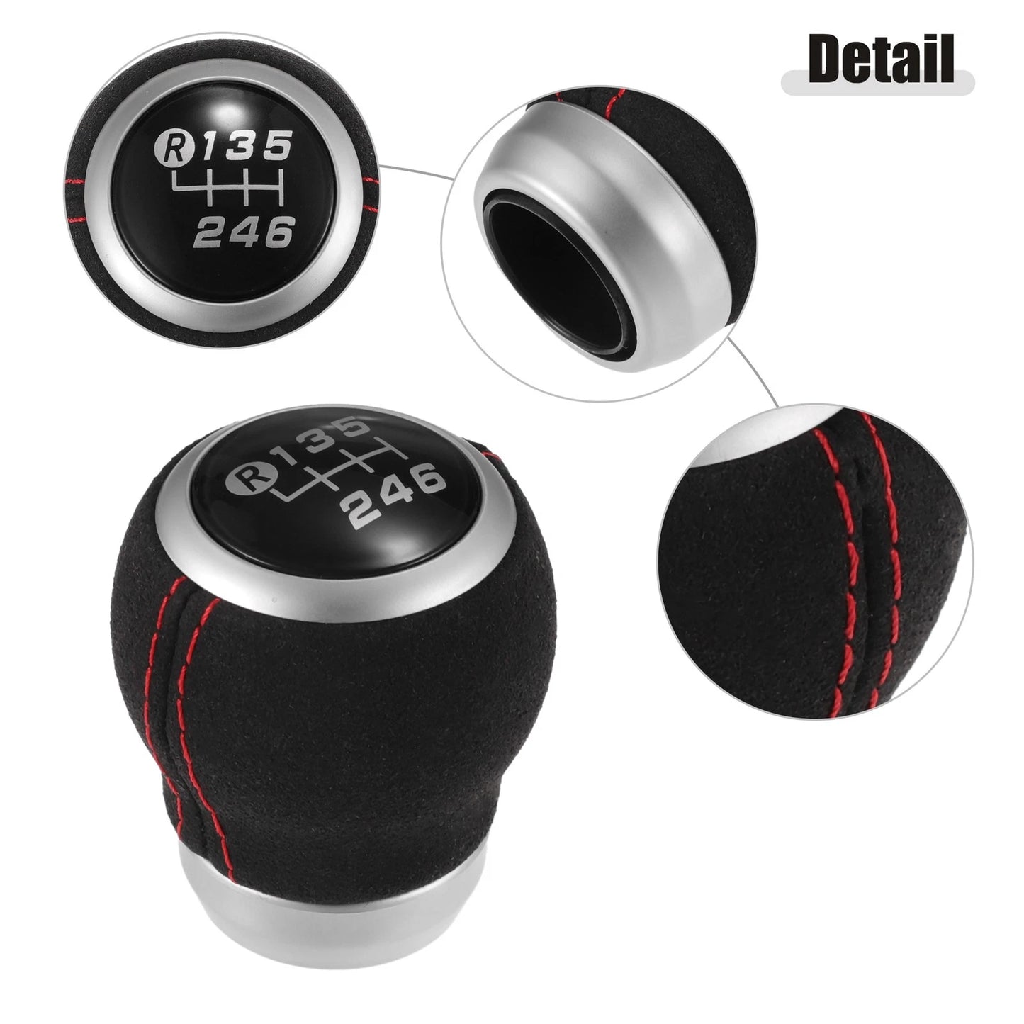 Black Suede 6 Speed Manual Gear Shift Knob for Subaru Impreza WRX STI (2002-2021)