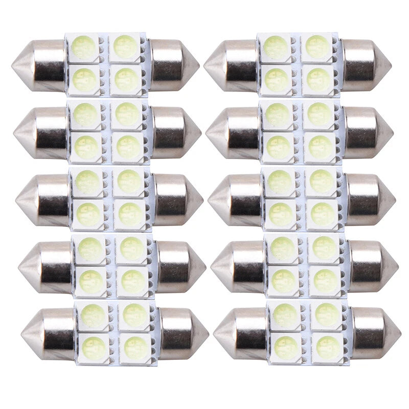 31mm 4-SMD 5050 LED Light Bulbs for Car Interior - 50pcs ()