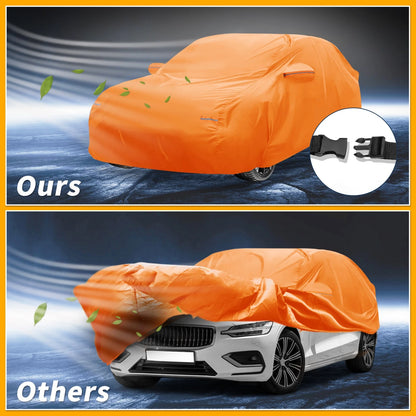 Waterproof All Weather Car Cover for Volvo S60 (210D-PU, Orange)