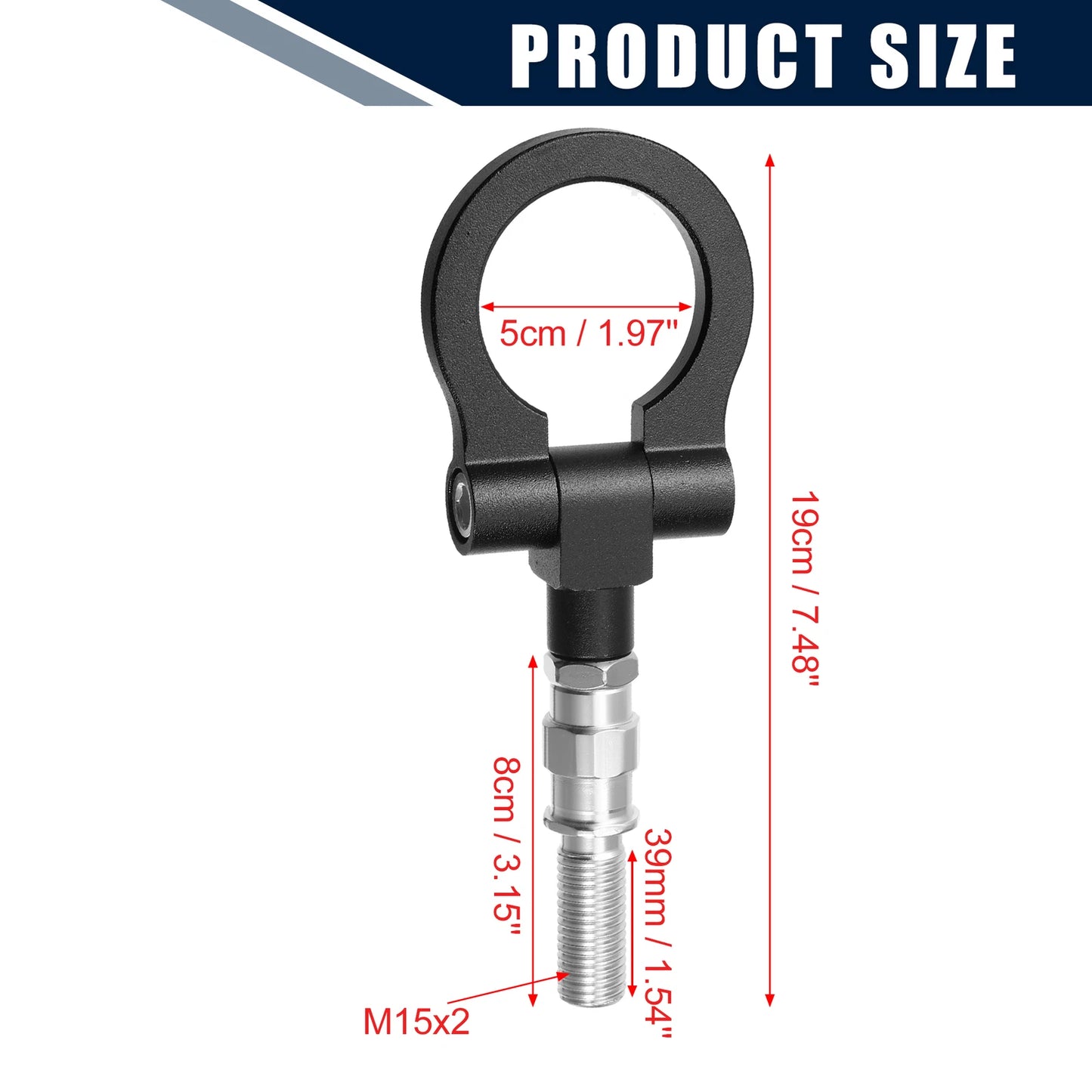 Black Round Tow Hook Eye for Mazda 3 (2004-2009)