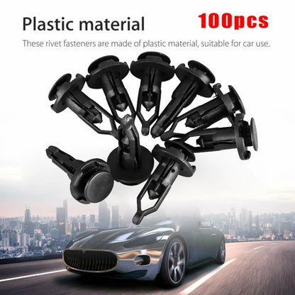 9mm Plastic Bumper Retainer Clips 100-pack for Car