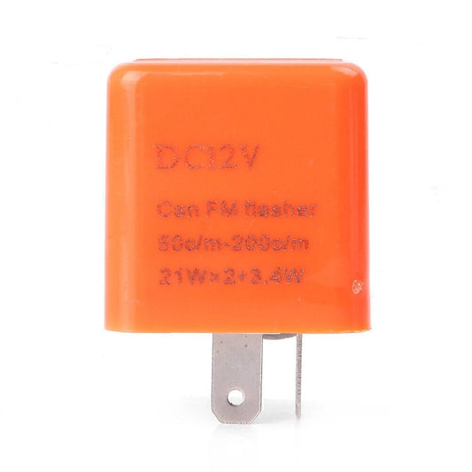 12V 2-Pin Flasher Relay for LED Turn Signal Light Bulb - Orange