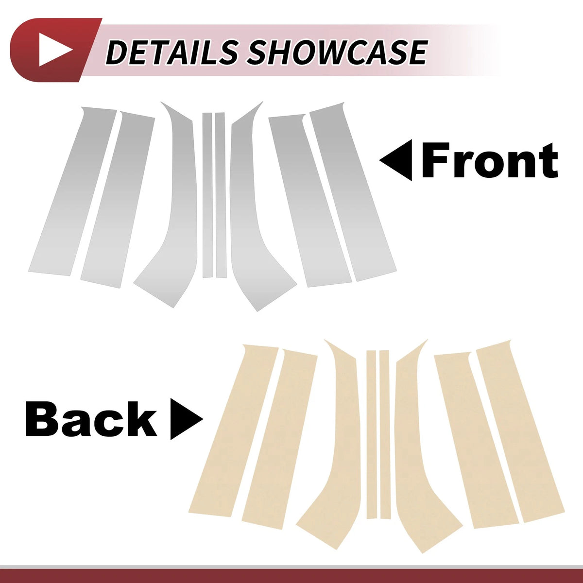 8 Pcs Door Pillar Window Trim for Ford Everest (2023-2024) Silver Tone