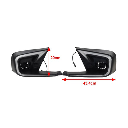 Daytime Running Lights with Turn Signal Fog Lamp Bezel for Honda Civic (2022-2024)