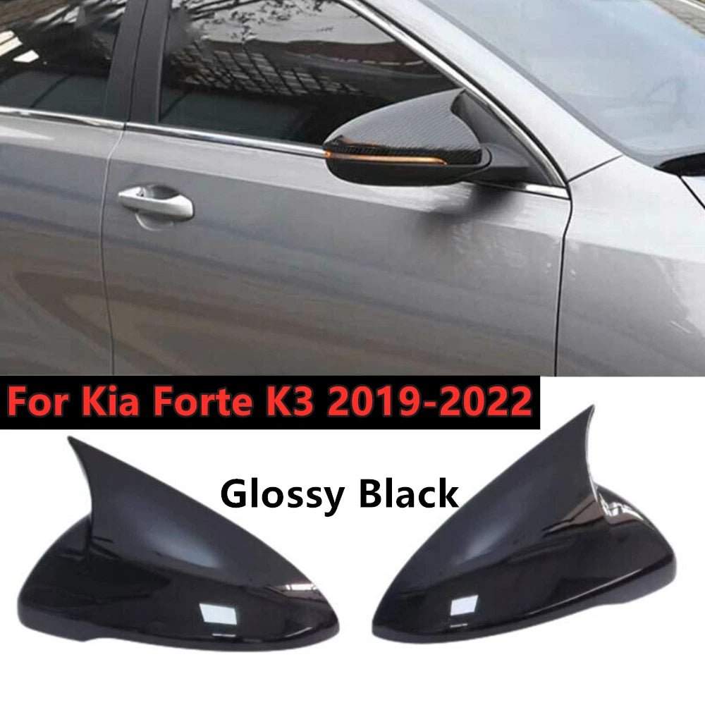 Mirror Cover / Glossy Black OX Horn for Kia Forte K3 (2019–2021)
