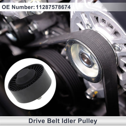 Drive Belt Idler Pulley for BMW Series 3 (2008-2012) - Black 1 x Piece