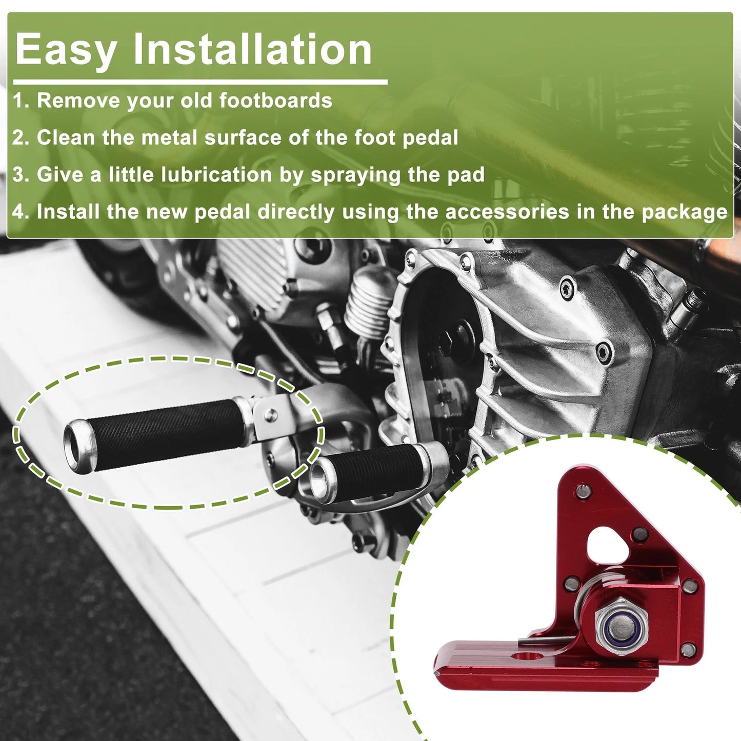 Motorcycle Foot Pegs for Honda CRF50 Footrests Red (2004-2023)