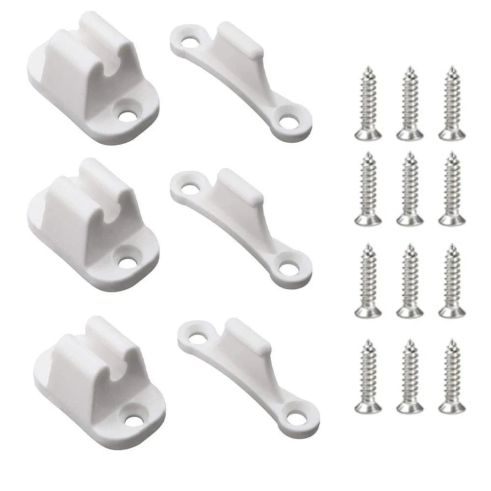 Door Stop Set of 3 with Screws for Boats, Motorhomes, Sliding Doors