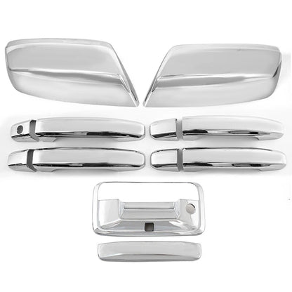 Chrome Top Mirror Handle Tailgate Cam Covers for 2014-2018 Chevy Silverado