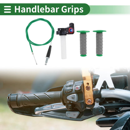 7/8" 22mm / Hand Grips Rubber Green for Motorcycle
