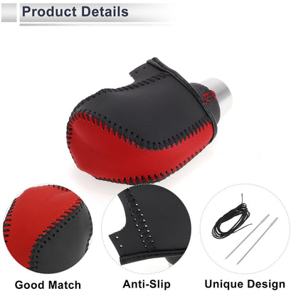 Car Gear Shift Knob Cover for Toyota Camry (2019-2022) Red Black Faux Leather