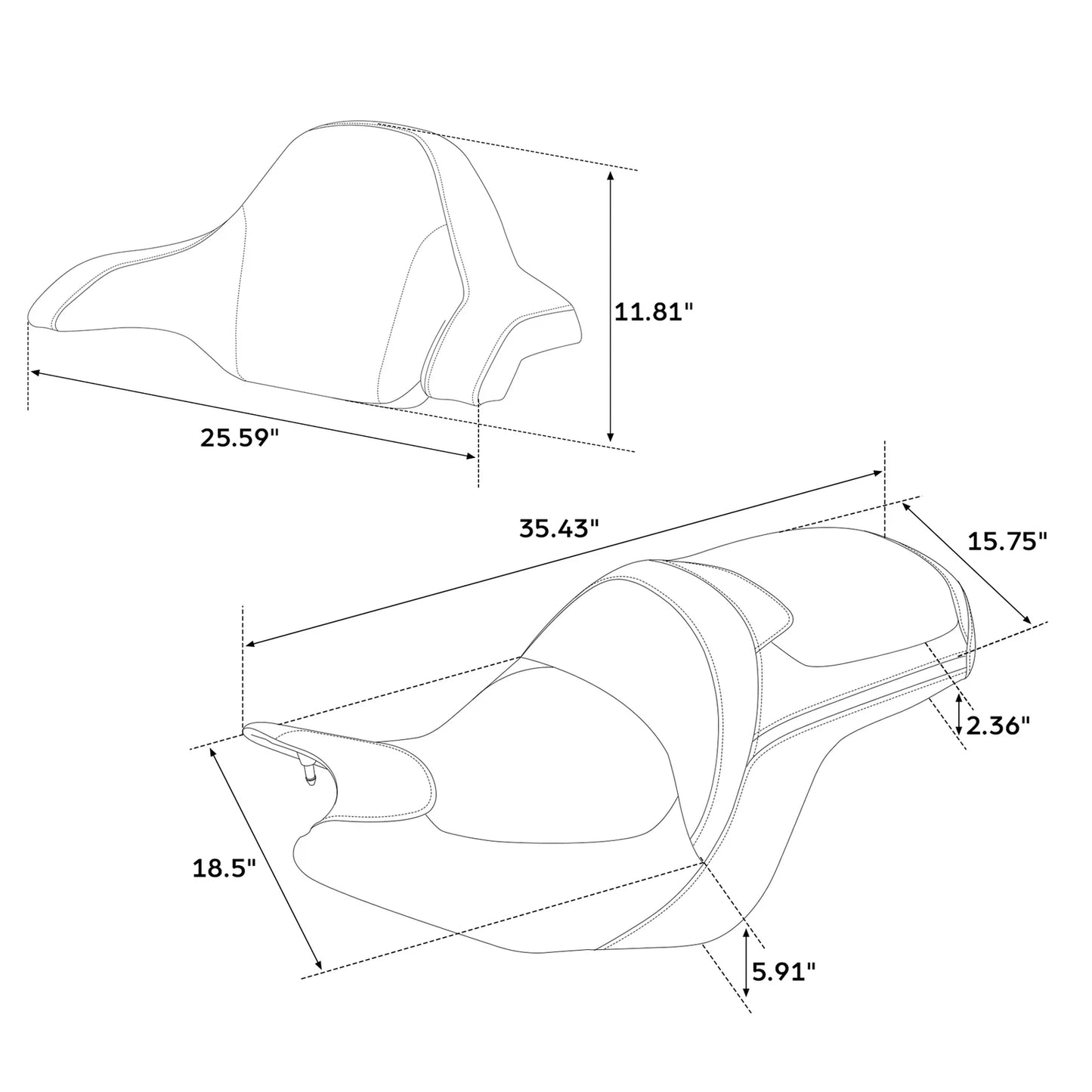 Driver & Passenger Seat Backrest for Honda Goldwing 1800 Tour (2018-2020)