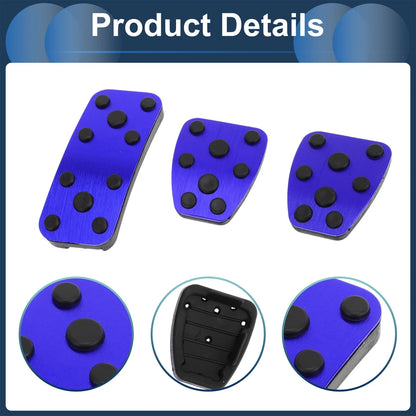 3 x Foot Accelerator Pedal Covers for Subaru Forester (2006-2018) Blue