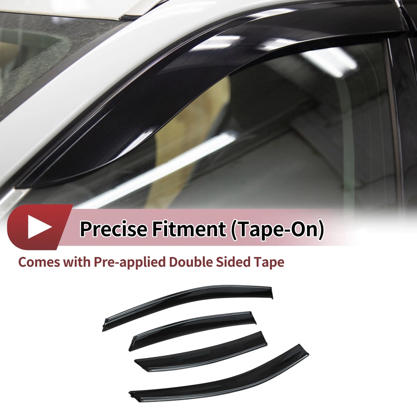 Window Deflectors for Ford Focus Sedan Side Window Vent Visors 2008-2011