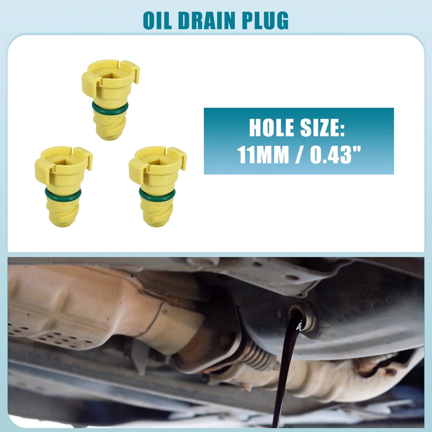 Engine Oil Drain Plug for Ford Mustang 2015-2020 - Set of 3