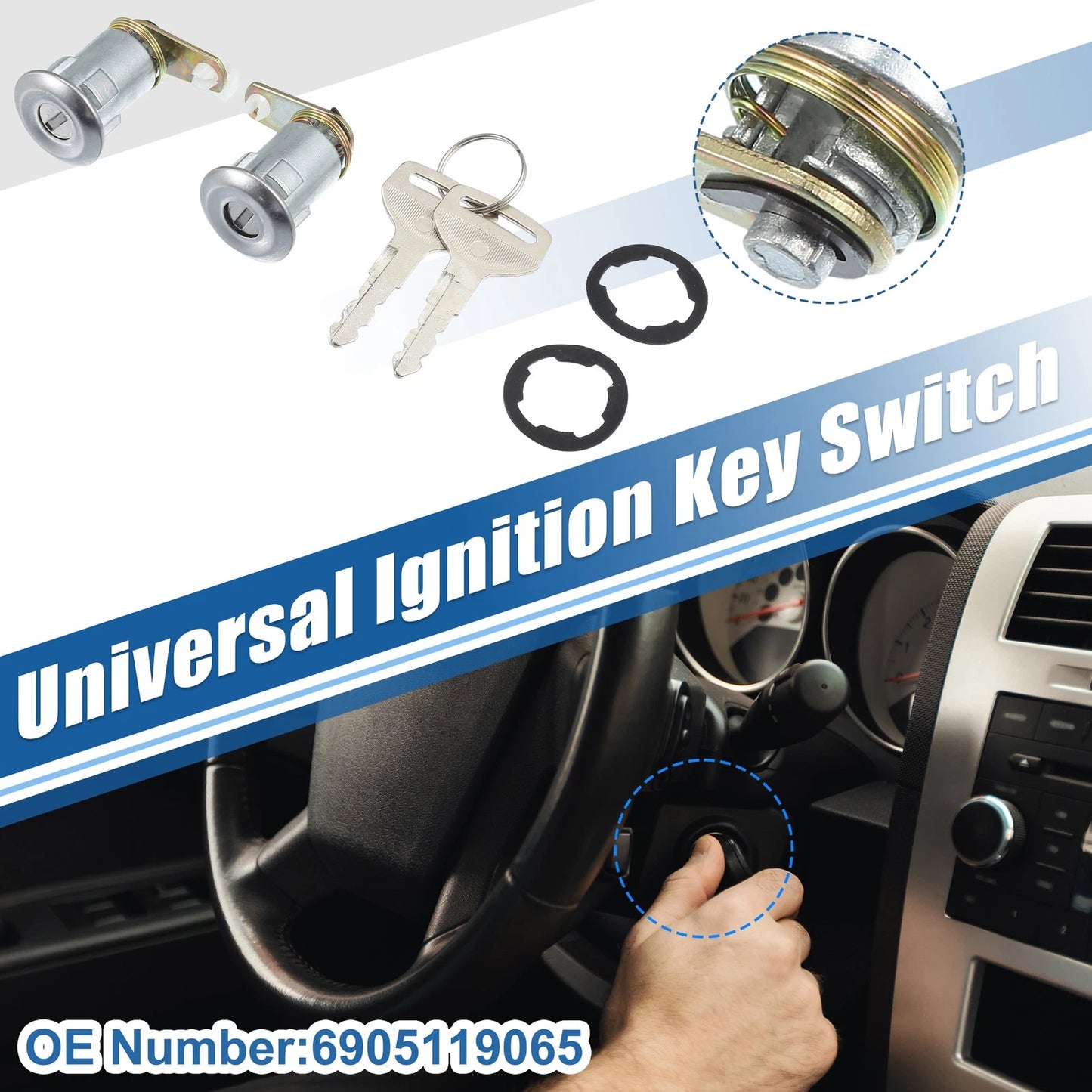 Set Ignition Switch Cylinder with Key for Toyota Land Cruiser