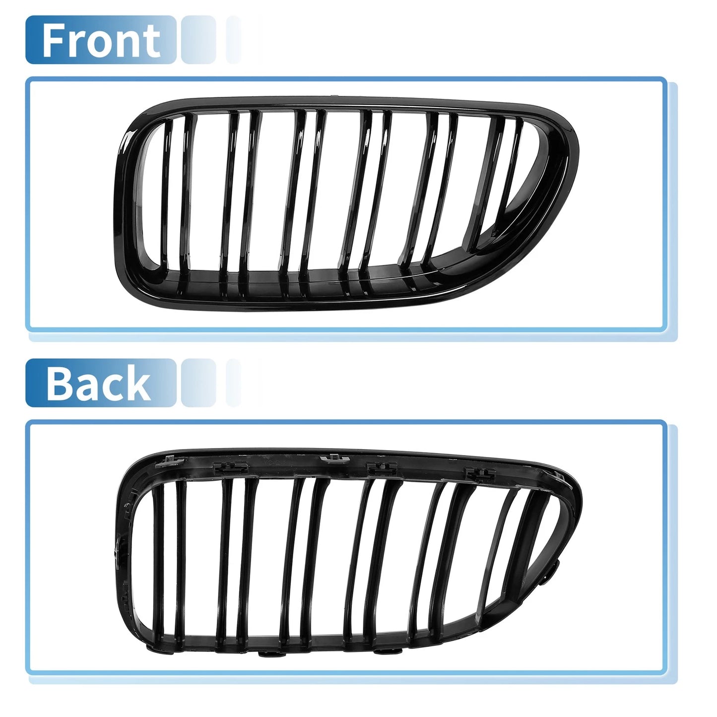 Hood Kidney Grille Cover for BMW F06 2012-2018 Glossy Black