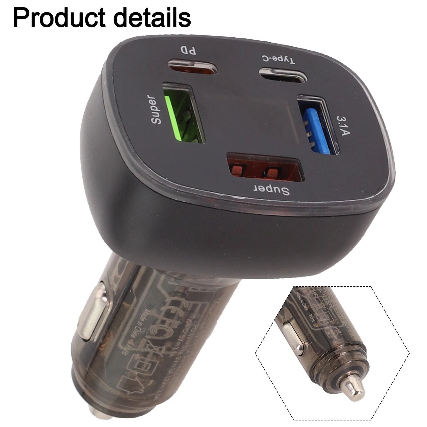 5-Port 95W Car Charger for USB Charger Adapter