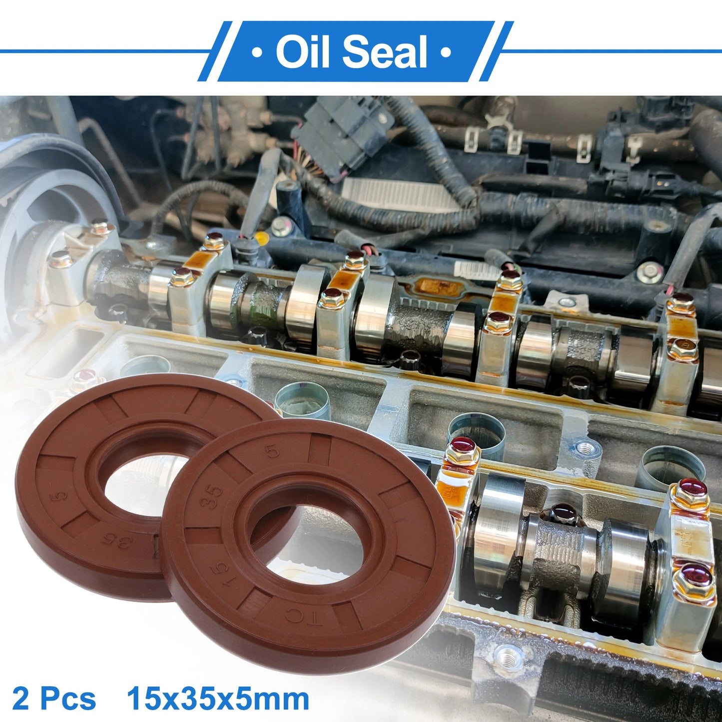 Oil Seal 15x35x5mm Seal Ring Rotary Shaft Seal FKM Rubber