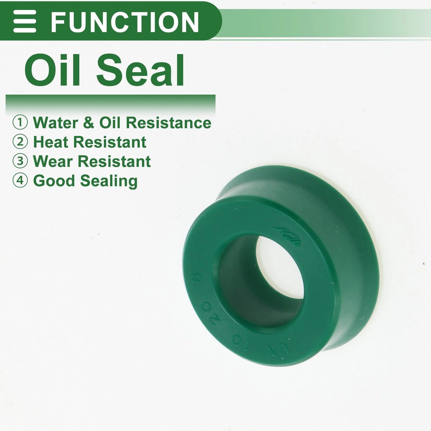 Oil Seal 10x20x8mm TPU High Pressure Green 5 Pcs