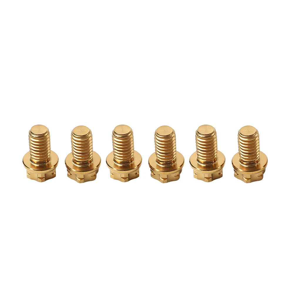 6pcs M6x35mm Titanium Torx Head Flange Screws for Bike Motorcycle