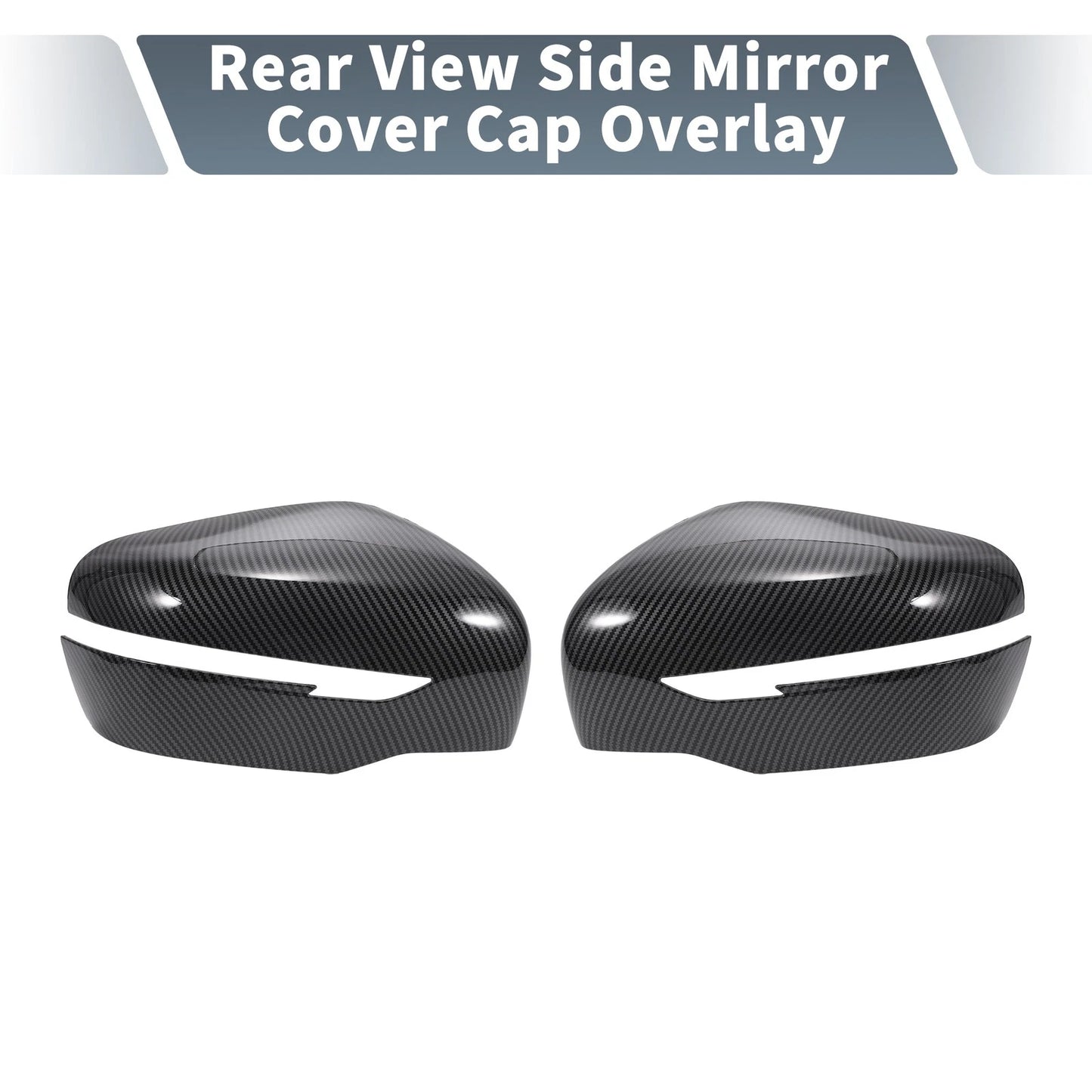 Rearview Mirror Cover Overlay Black Carbon Fiber for Nissan X-Trail Rogue