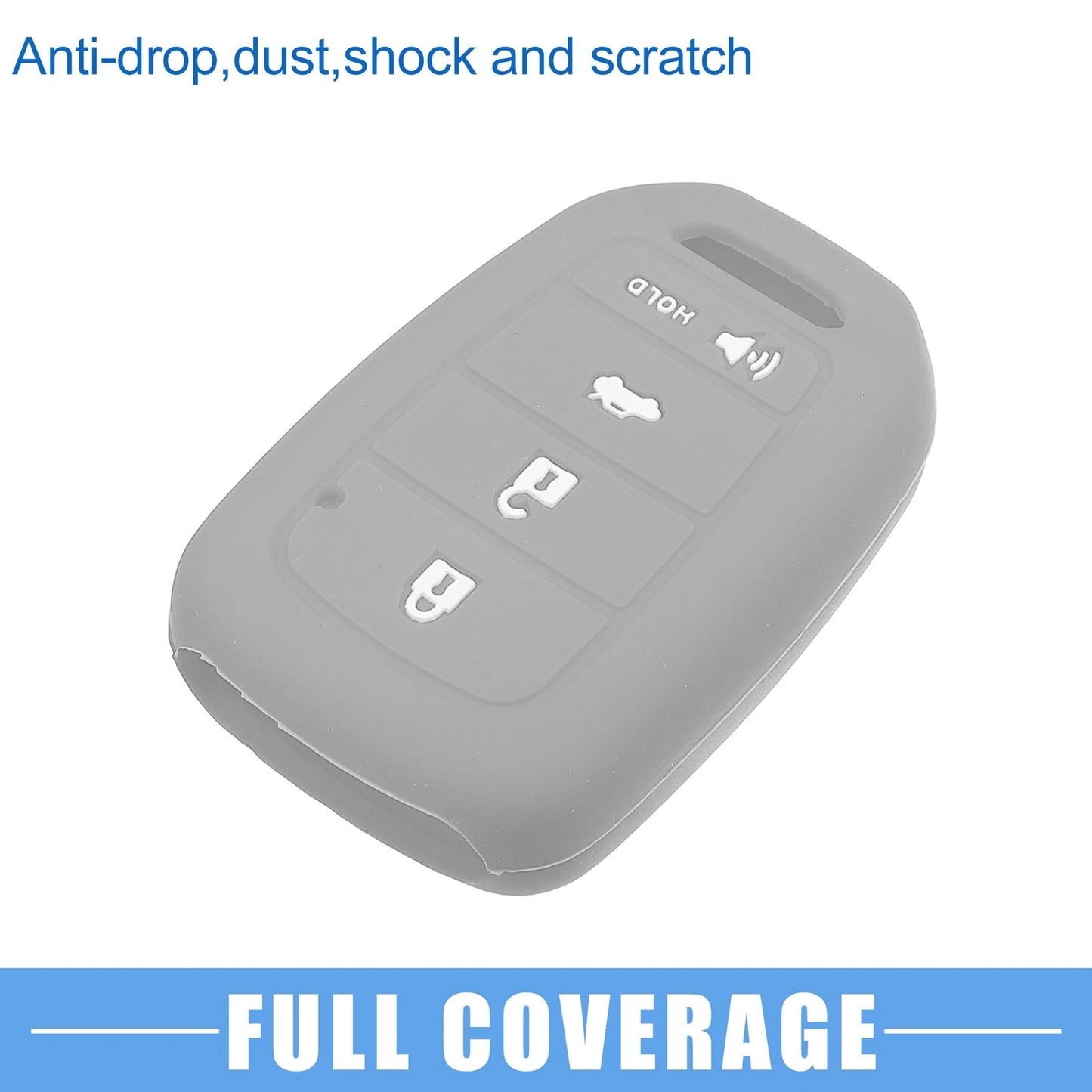 Smart Key Fob Cover Protector for Honda Civic Accord CR-V HR-V Gray ()