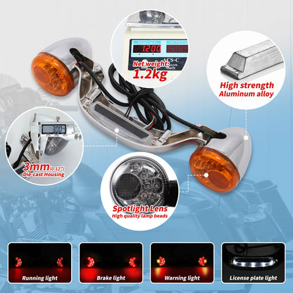 Rear Brake LED Light Bar Turn Signal for Harley Road Street Glide (2010-2024)