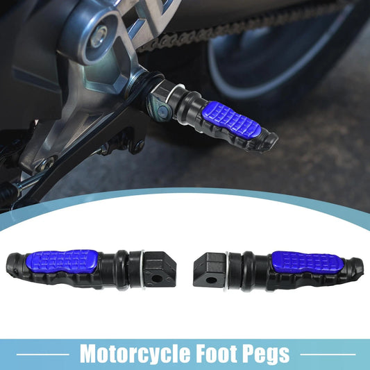 1 Pair Foot Pegs Aluminum Alloy Footrests Pedals Universal Blue for Motorcycle