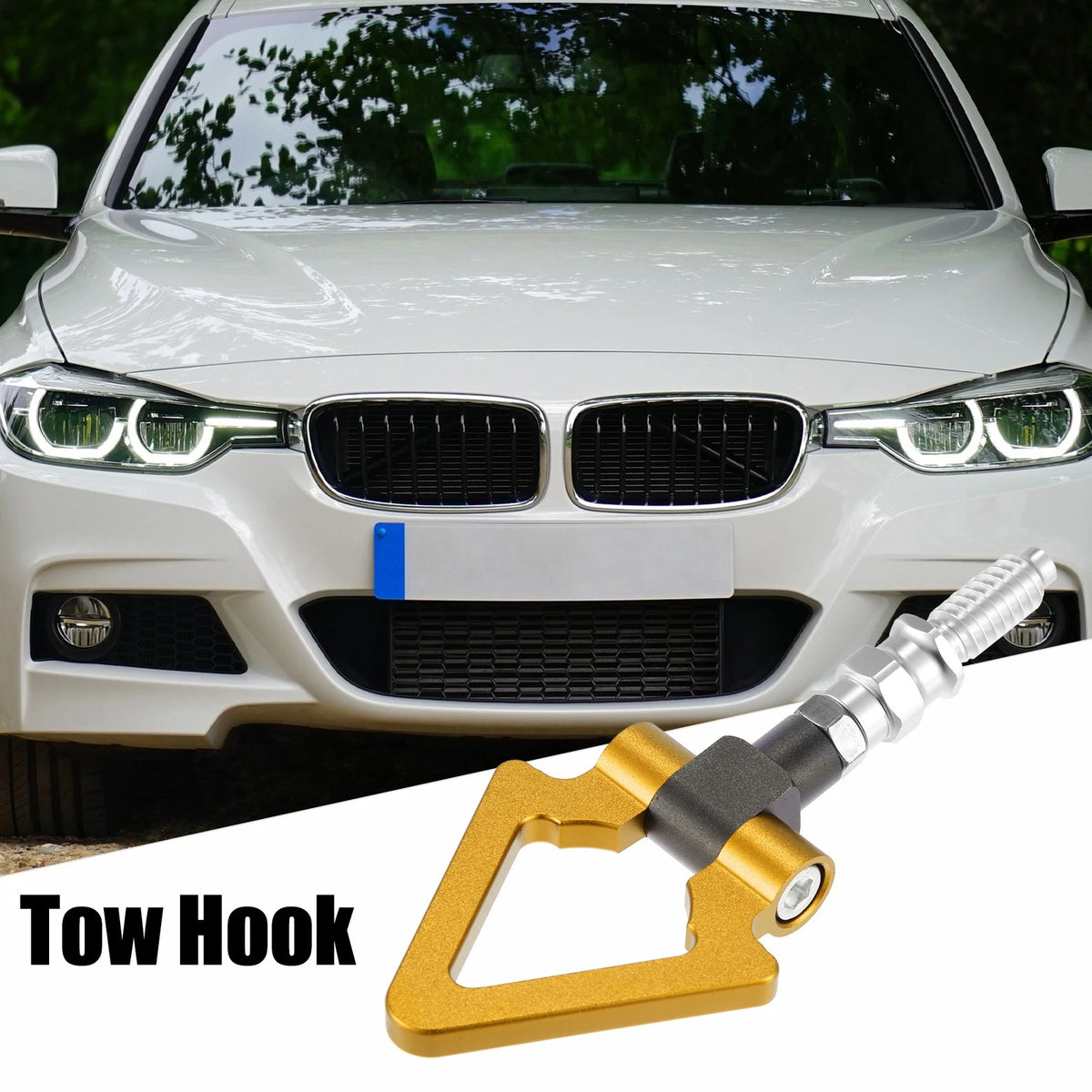 Screw-On Tow Hook Triangle Ring for BMW 3 Series Z3 Z4 Gold Tone