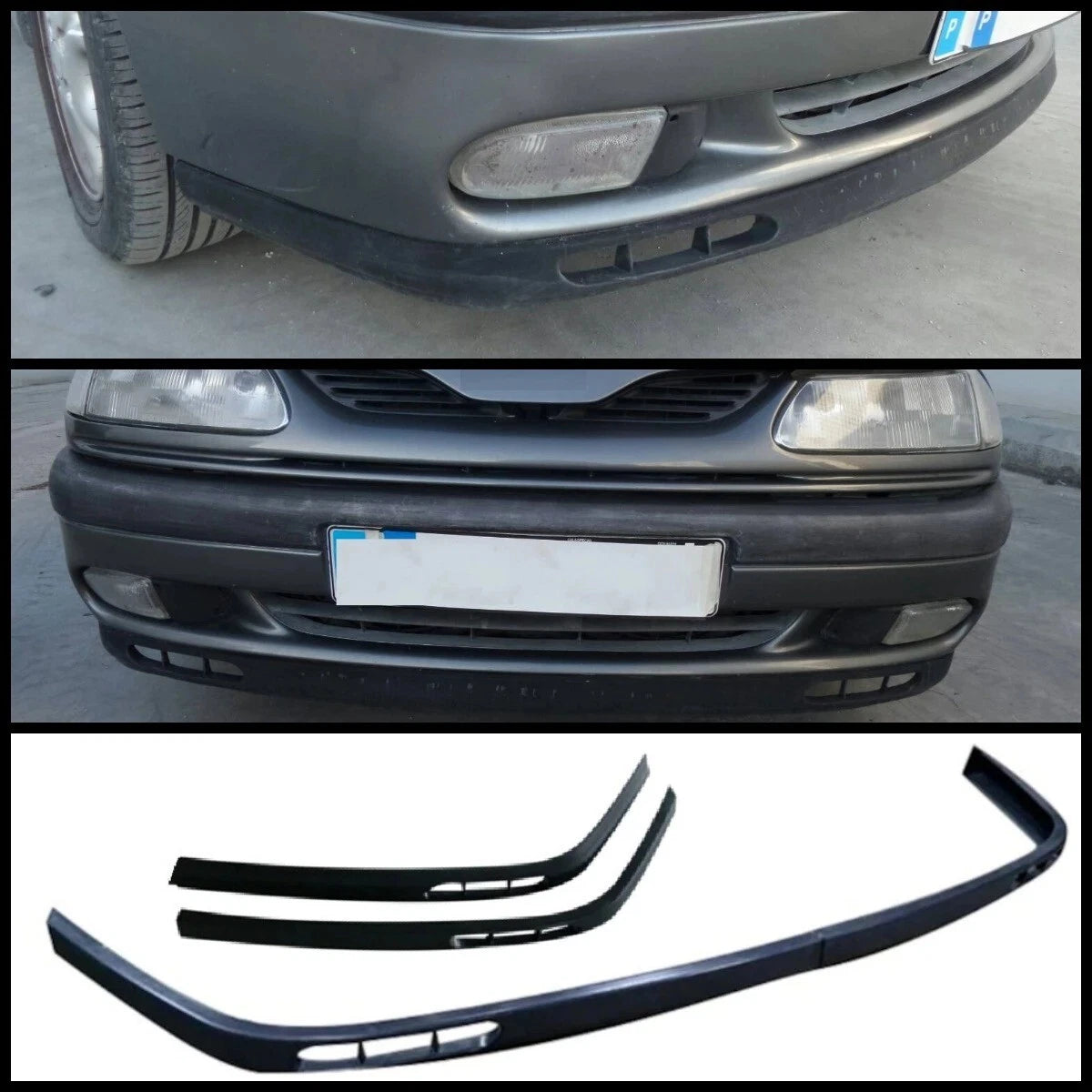 Front Bumper Splitter Spoiler for Renault Laguna (2001-2007) 2 Piece Pcs