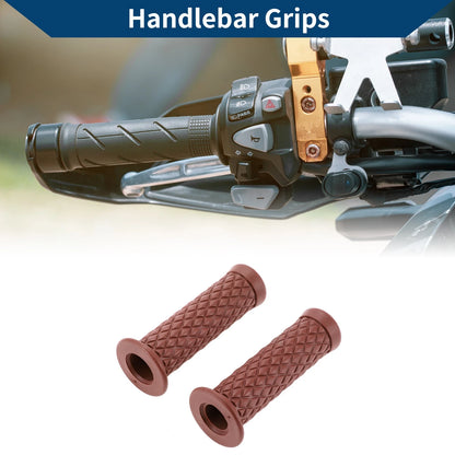 7/8" 22mm Motorcycle Hand Grip Cover Handlebar Grips Brown 1 Pair