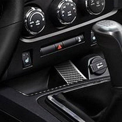 Carbon Fiber Console Charging Port Panel Trim Cover for 2008-14 Dodge Challenger
