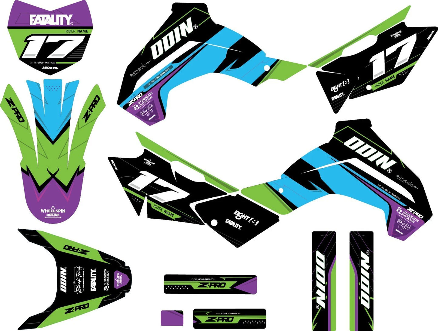 SYNTH STYLE Sticker Kit Decals for Kawasaki KLX 140 (2018-2022)