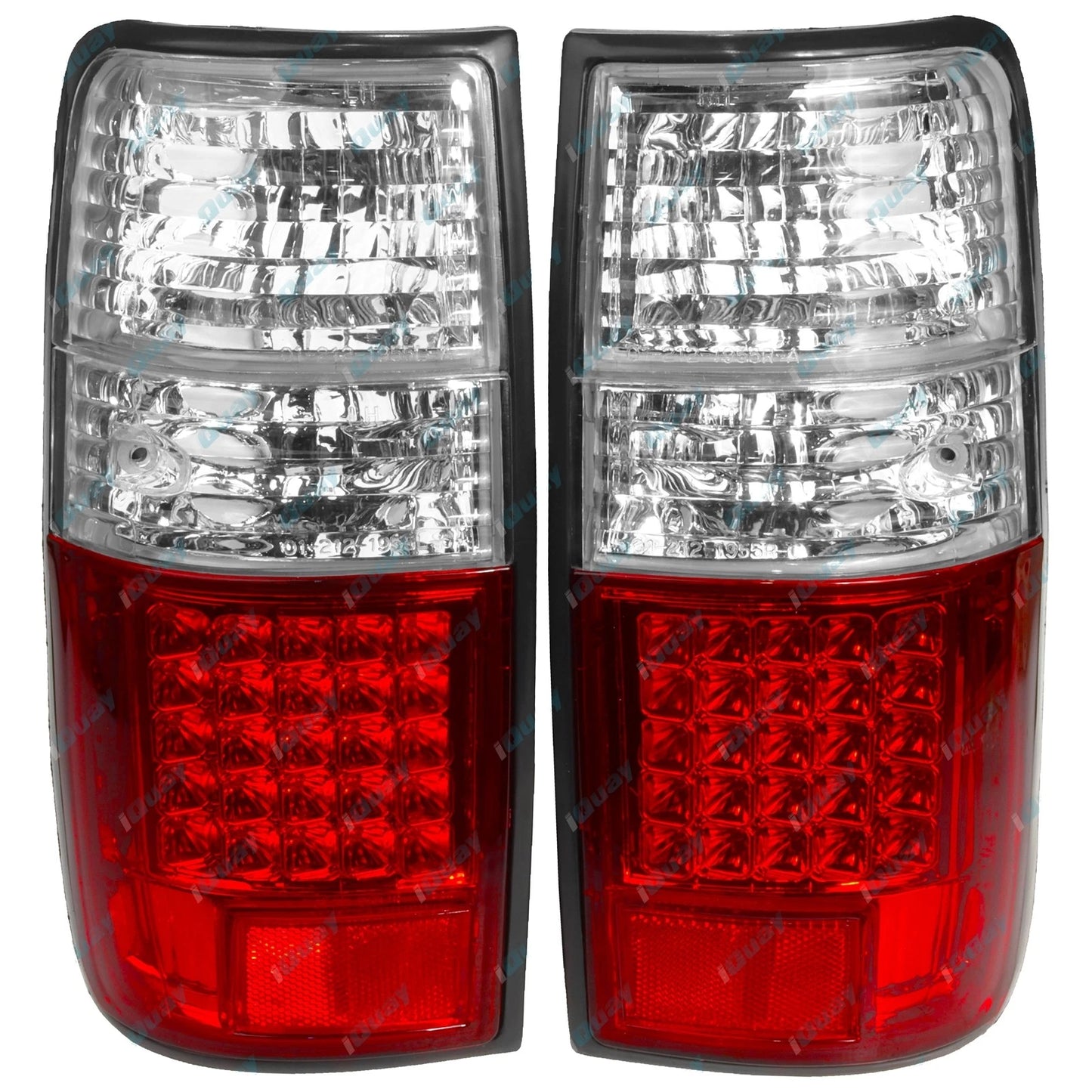 Clear LED Tail Lights LH+RH for Toyota Landcruiser 80 Series (1990-1997)
