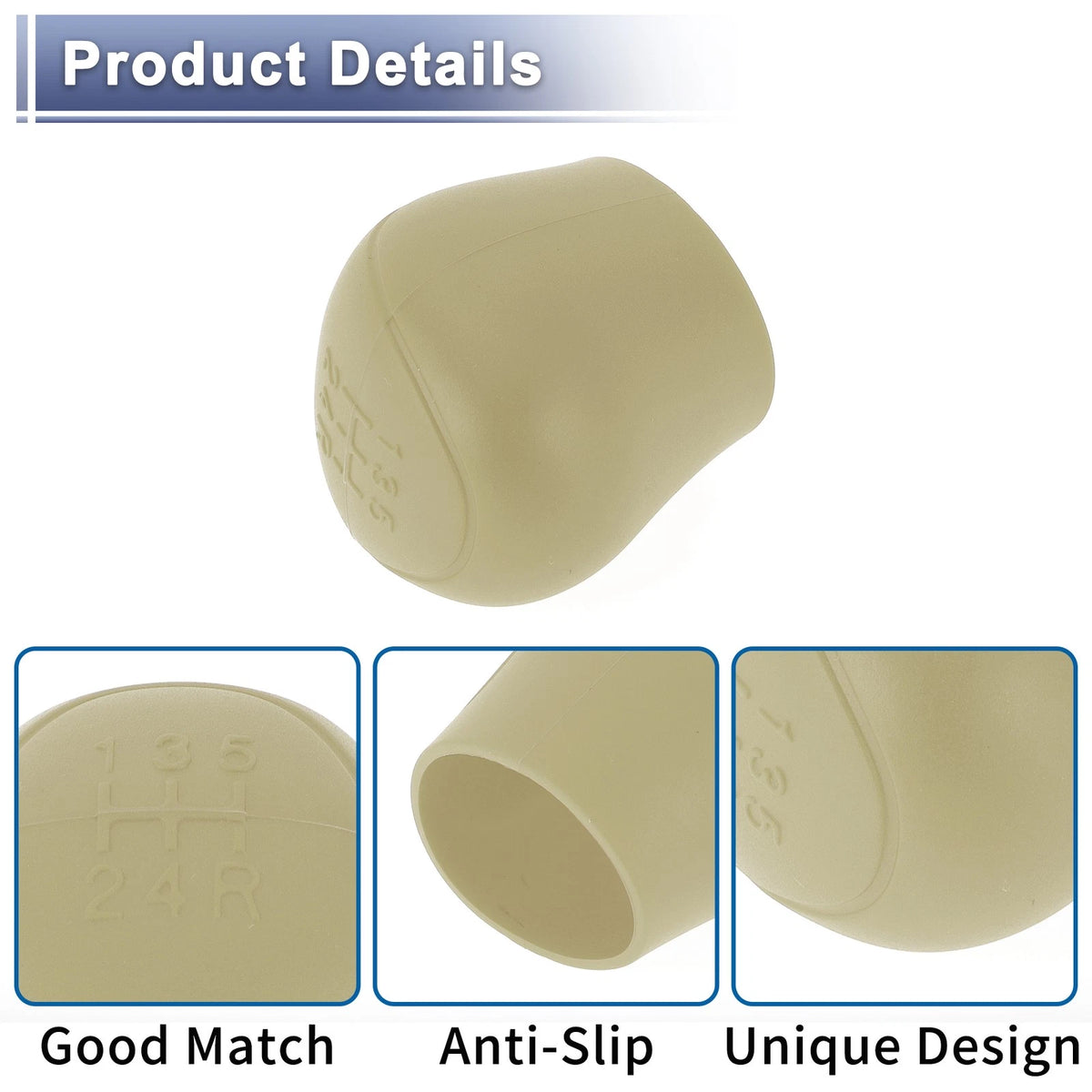 Beige Silicone 5-Gears Manual Gear Shift Knob Cover for Ford C-Max (2010-2019)