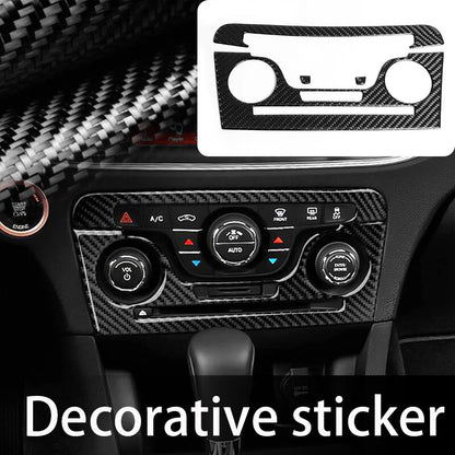 Carbon Fiber CD Air Conditioning Panel Trim Cover for Charger (2011-2014)