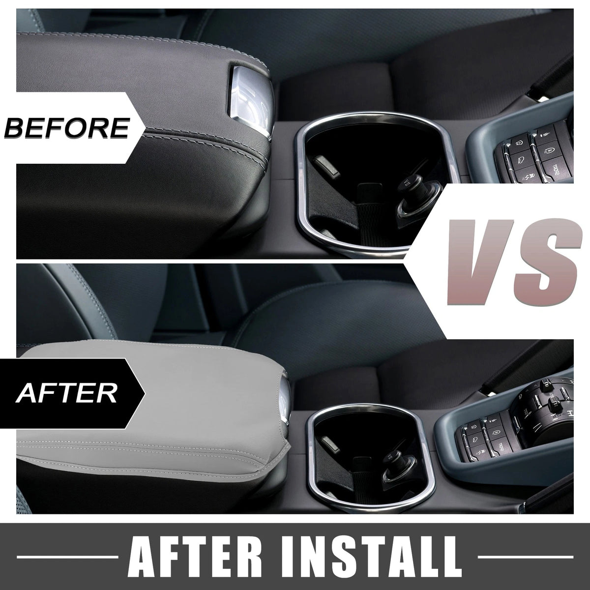 Center Console Armrest Cover Pad for Toyota Camry Hybrid (2012-2017) Gray