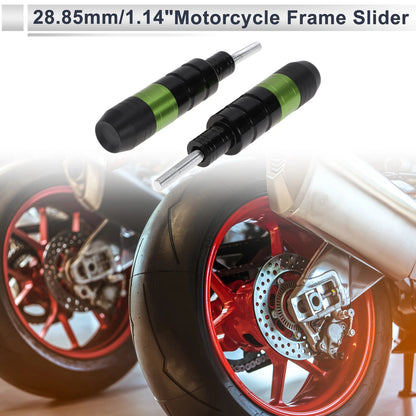 2 x 0.73" Aluminum Alloy Plastic Motorcycle Slider Frame Green for Motorcycle