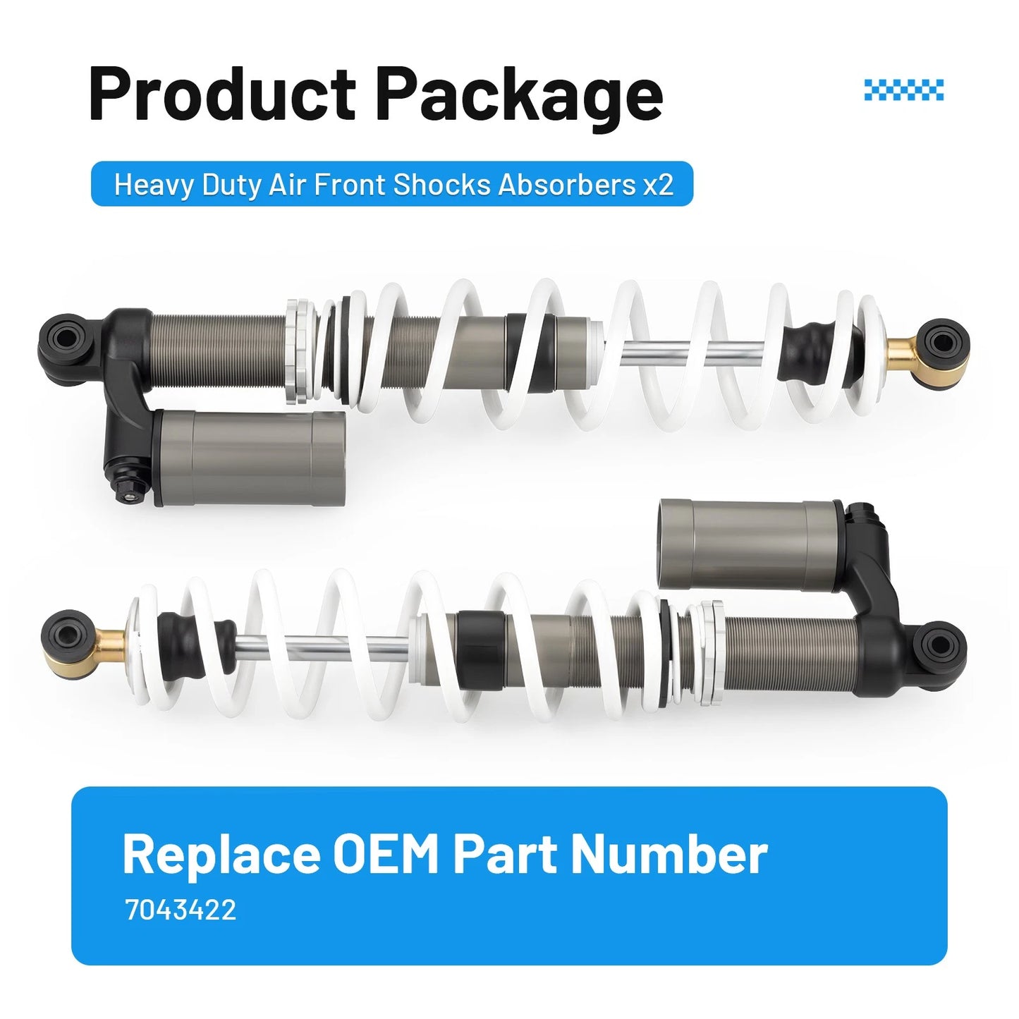 Air Front Shock Absorbers for POLARIS RZR S 800 EFI 2009-2012 UTV