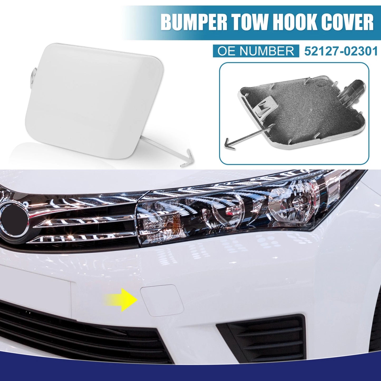 Front Bumper Tow Hook Cover for Toyota Corolla (2014-2017)