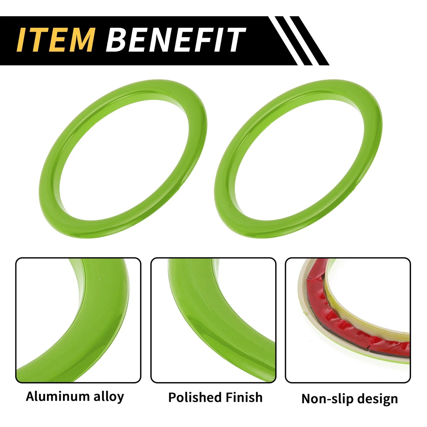 AC Vent Dashboard Decoration Rings Green for Toyota Tundra (2014-2021) 4 Pcs
