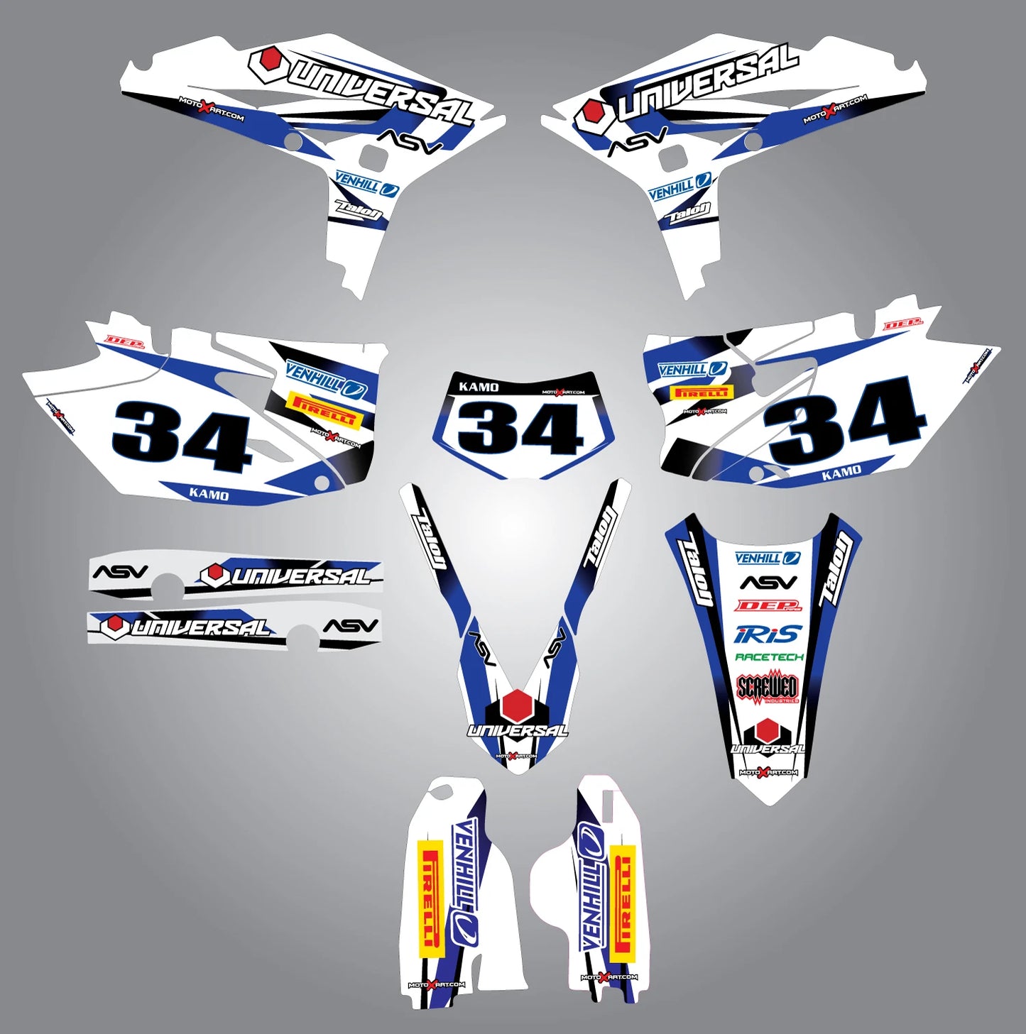 Custom Graphic Kit - STORM - Yamaha WRF 450 Stickers Decals (2012-2015)