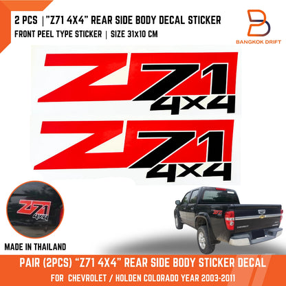 RED BLACK Z71 4x4 Side Body Rear Sticker Decal for Holden Colorado (03-11)