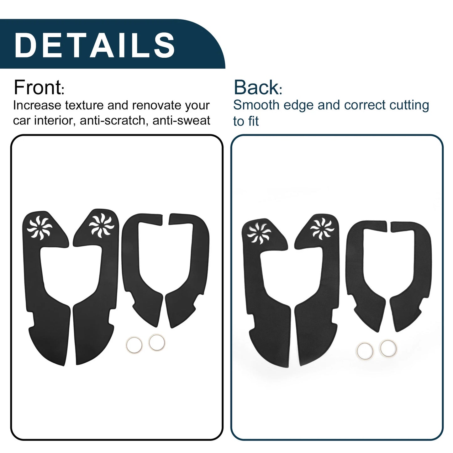 Black Anti Kick Pad Sticker Protector for Lexus ES ES350 ES300h (2019)