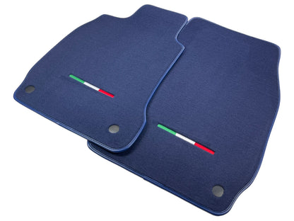 Floor Mats for Maserati Quattroporte Dark Blue Carpets with Emblem (2013-2023)