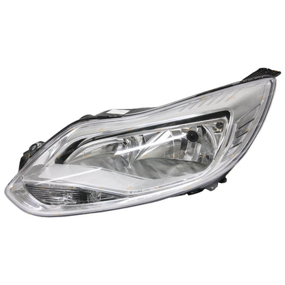 LH+RH Chrome Non-Xenon Headlights Pair for Ford Focus LW Hatch/Sedan