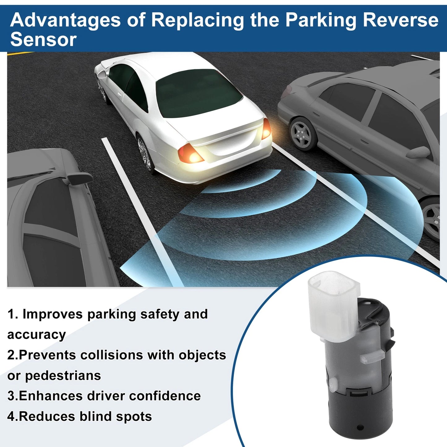 Reverse Backup Parking Sensor for BMW E46 318i 2.0 (2001-2005) Black