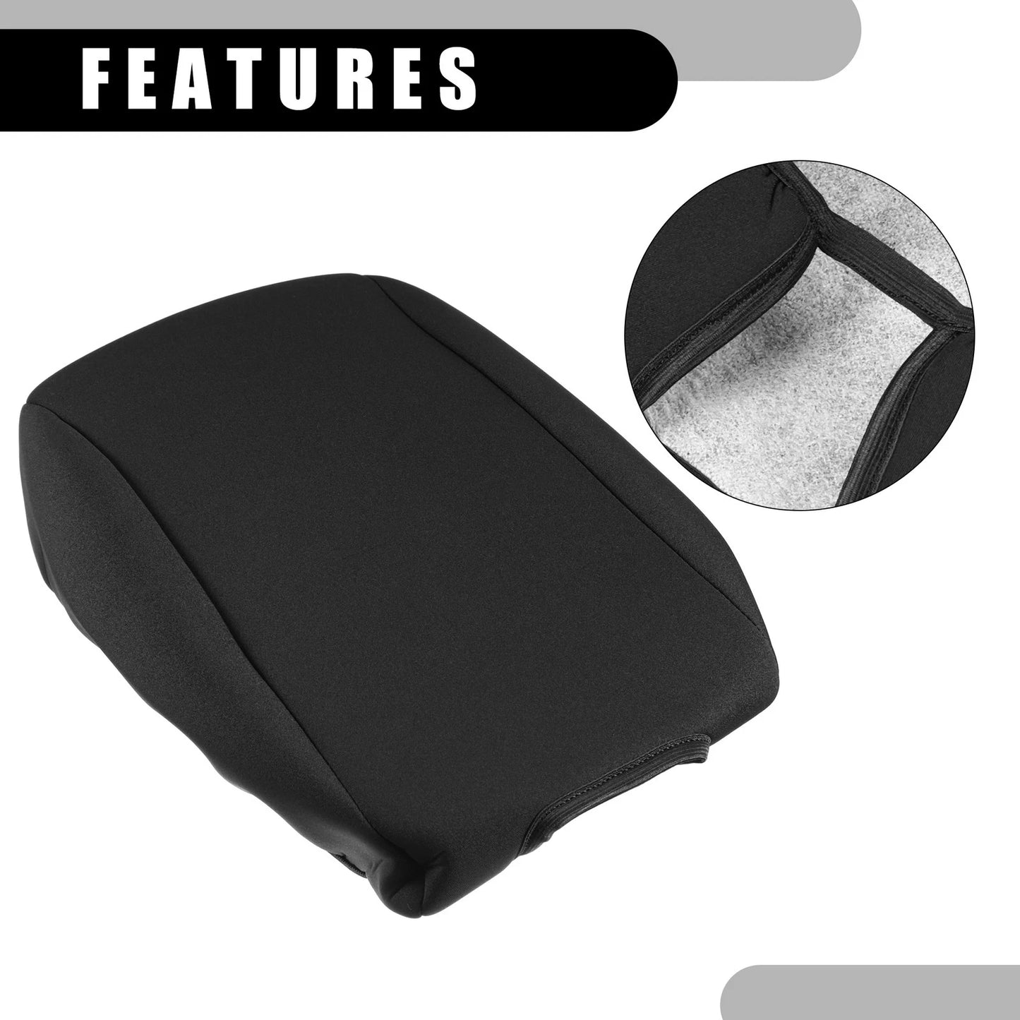 Center Console Lid Armrest Cover for JEEP Wrangler 2011-2018 Neoprene Black